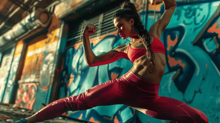 Red athletic wear set, including a sports bra and leggings, designed for fitness and comfort, perfect for active workouts.