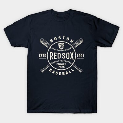 Navy blue baseball-themed graphic tee, featuring crossed bats and vintage lettering, perfect for sports fans.