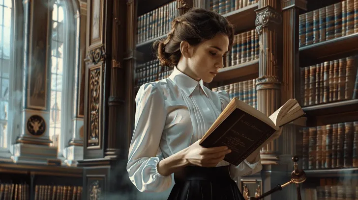 Elegant white blouse with puff sleeves, ideal for formal occasions. Made from high-quality fabric for a classic look.