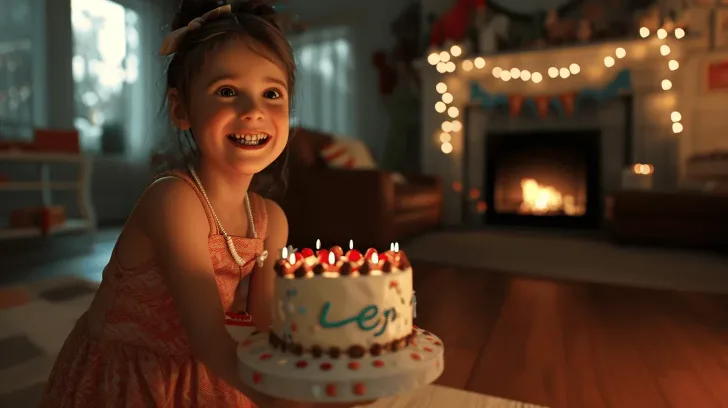 "Colorful birthday cake with candles, ideal for celebrations. Decorative frosting and vibrant design enhance party ambiance."