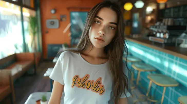 White cotton T-shirt with "Fabulous" text in orange, casual style, ideal for everyday wear.