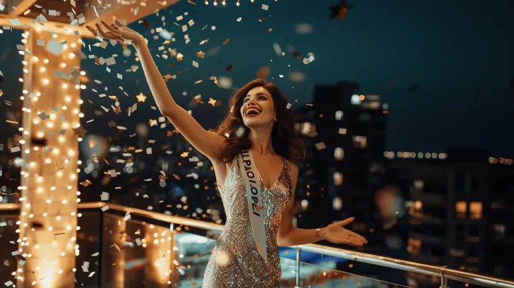 Sparkling silver evening gown, sleeveless, perfect for parties and formal events, elegant and stylish design.