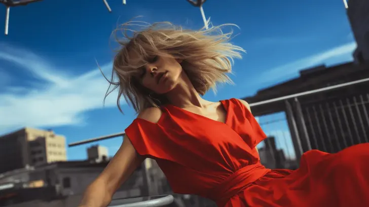 Red off-shoulder dress for women, perfect for summer outings, featuring lightweight fabric and elegant design.