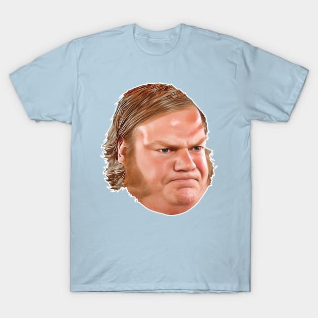 Light blue T-shirt with a humorous graphic print, casual unisex style, perfect for everyday wear. 100% cotton material.