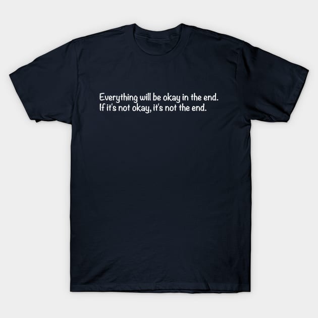 Navy blue T-shirt with motivational quote in white text, casual style, cotton material, perfect for everyday wear.