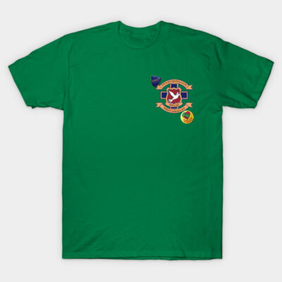Green cotton t-shirt with logo print, casual style, perfect for everyday wear or gifting.