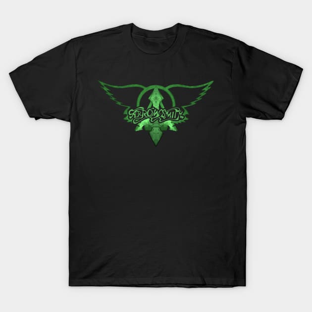Black t-shirt with green vintage logo, casual style, comfortable cotton material, ideal for everyday wear.