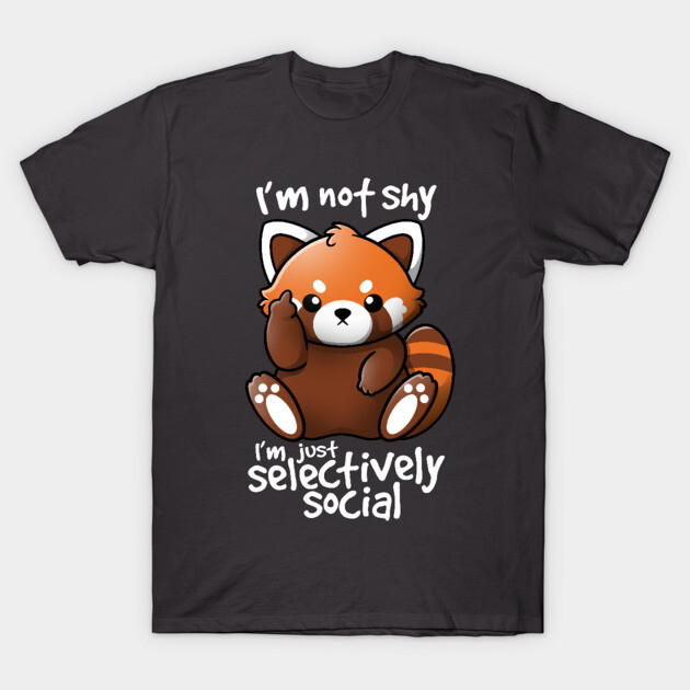 Shy red panda T-Shirt 1 Shy red panda T-Shirt by NemiMakeit