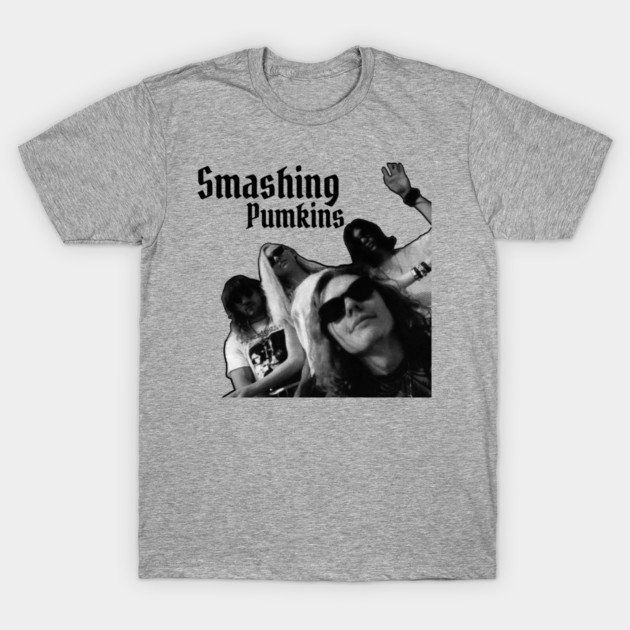 Gray Smashing Pumpkins band graphic t-shirt, casual style, soft cotton, unisex design, perfect for music fans.