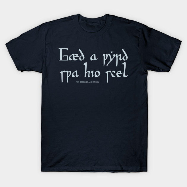 "Black t-shirt with runic text design, casual style, cotton material, perfect for everyday wear."