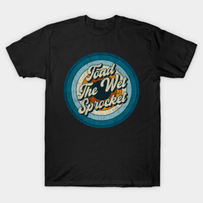Black vintage-style T-shirt with colorful retro logo design, perfect for casual wear. Soft cotton material.