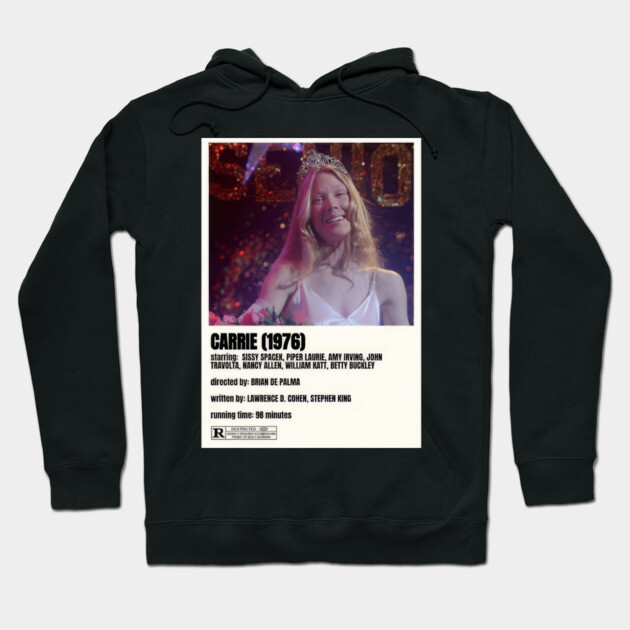 Black hoodie featuring vintage horror movie poster design, ideal for fans and casual wear, comfortable and stylish.
