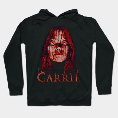 Black hoodie with red horror-themed graphic and text, perfect for casual wear and fans of classic horror movies.