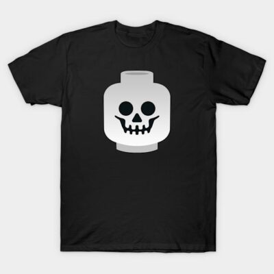 Black t-shirt with a graphic skull design, casual style, cotton material, perfect for everyday wear and Halloween events.