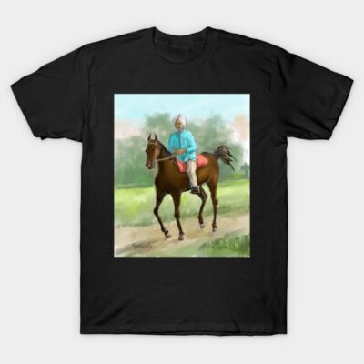 Babaji on Horseback T-Shirt by sukhpalgrewal