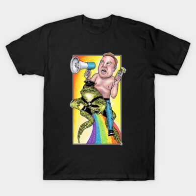 Alex Jones and His Magic Gay Frog T-Shirt by LowbrowUnibrow