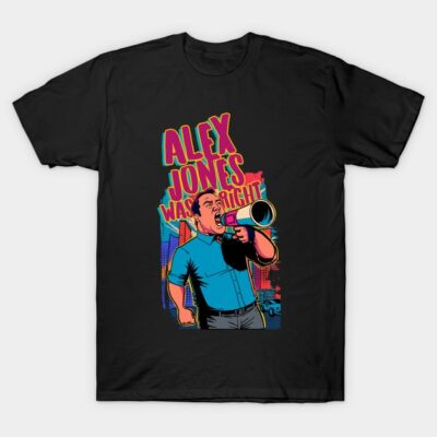 Black graphic t-shirt with colorful retro design, ideal for casual wear. Made from soft cotton for comfort and style.
