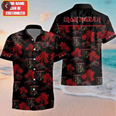 Iron Maiden Red Palms Aces High Hawaiian Shirt