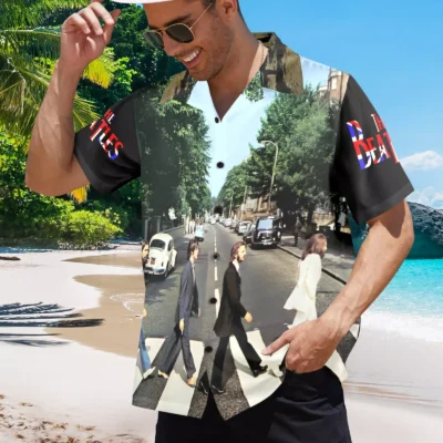 Beatles Abbey Road Picture Hawaiian Shirt Mockup front