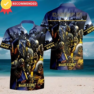 Personalized Iron Maiden Where is Eddie? Horror Hawaiian Shirt