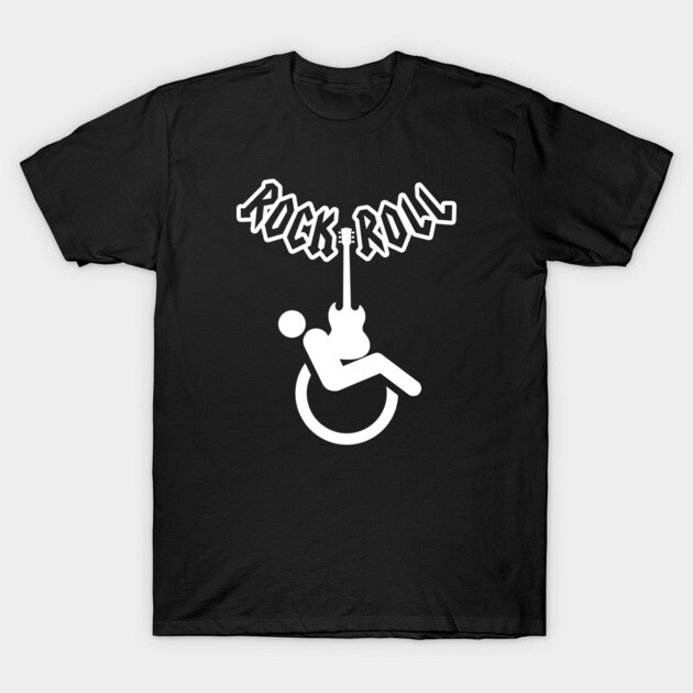 Wheelchair humor rock and roll logo T-Shirt by TMBTM