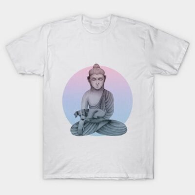 Buddha with dog 1 T-Shirt by KindSpirits