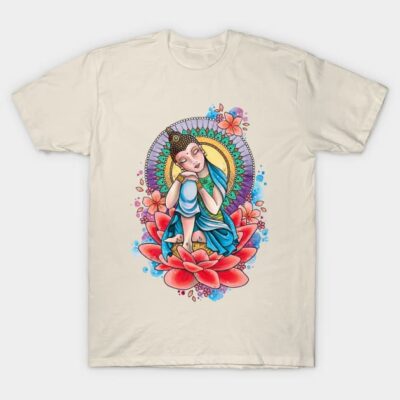 Peaceful Buddha Design by Lorna Laine T-Shirt by Lorna Laine