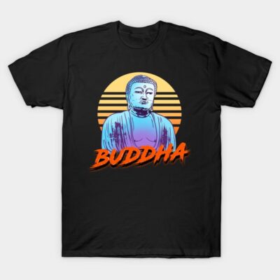 Buddha Retrowave T-Shirt by Teeman