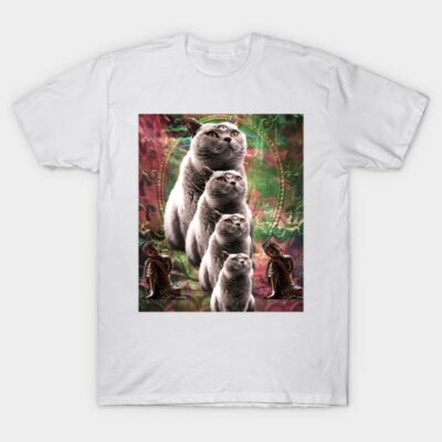 Cute Funny Buddha Cat - Third Eye Cat T-Shirt by Random Galaxy