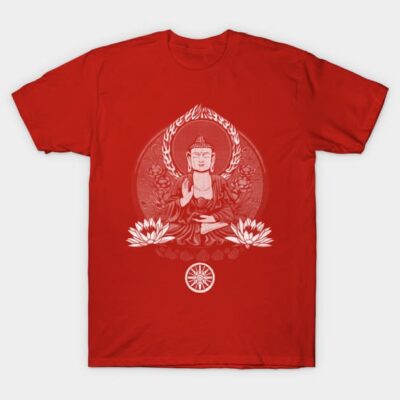 Siddhartha Buddha White Halftone T-Shirt by GAz