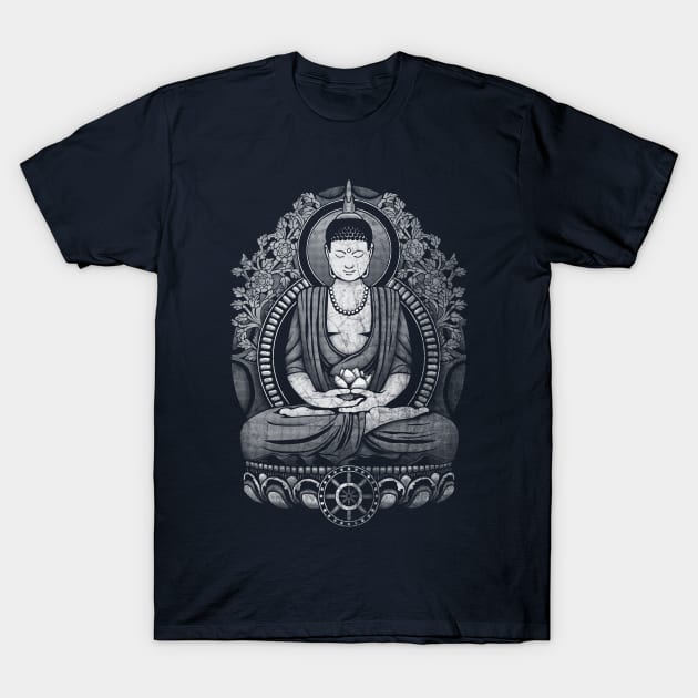 Gautama Buddha Distressed Halftone T-Shirt by GAz