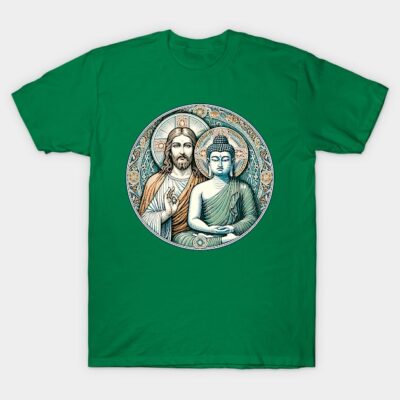 Jesus Christ and Buddha T-Shirt by Ray Crimson