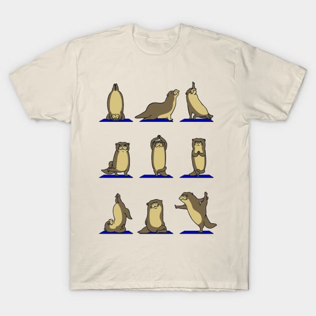 Otter Yoga T-Shirt by huebucket
