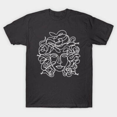 Medusa Single Line Style T-Shirt by Eyemflatboard