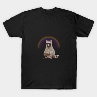 Rainbow Raccon T-Shirt by funhousejen