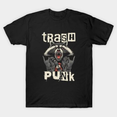 Trasher Punk Raccoon T-Shirt by Meowster Catana by Vincent Trinidad Art