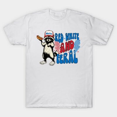 Red-White-And-Feral T-Shirt by DinoVibe