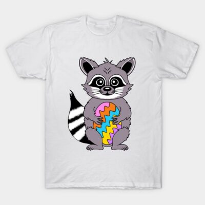 Raccoony Cuteness, Happy Easter Egg T-Shirt by SartorisArt1