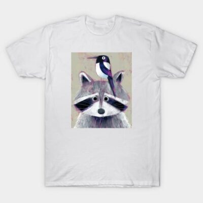 Raccoon and Magpie T-Shirt by Gareth Lucas