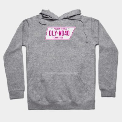 DLY-WD40 License Plate (Pink & White - Dark) Hoodie by jepegdesign