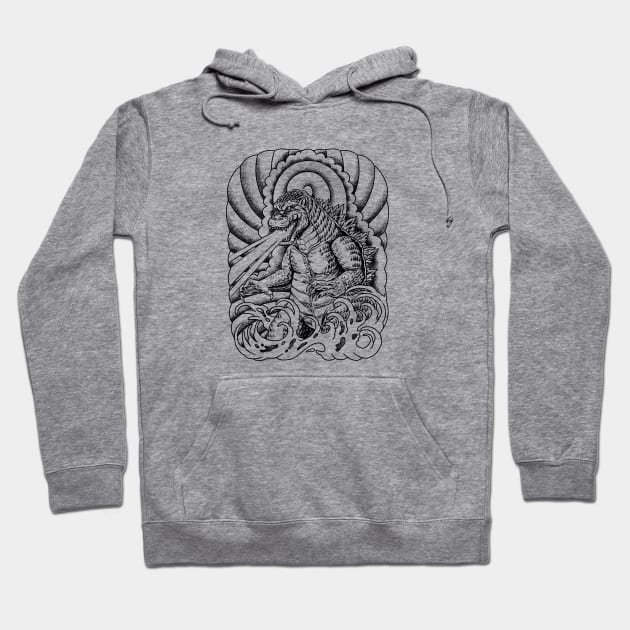 king of monster japanese tattoo Hoodie by polkadothero