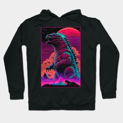Synthwave Godzilla Hoodie by DeathAnarchy