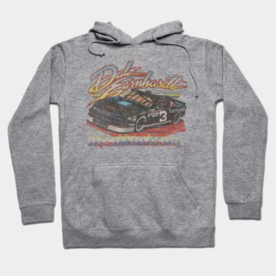 Gray vintage-style hoodie with colorful race car graphic, ideal for casual wear. Soft material for comfort and style.