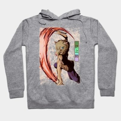 Gray anime-themed hoodie featuring dynamic character design, ideal for casual wear. Soft cotton blend material.