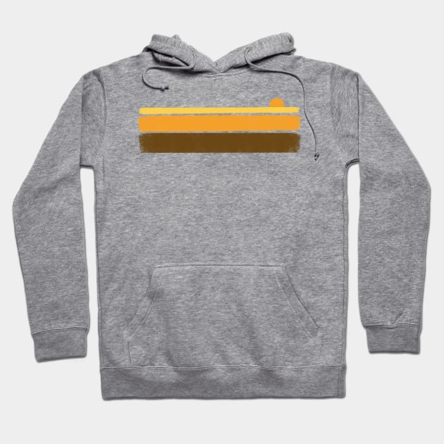 Gray hoodie with abstract yellow and brown stripe design, cotton material, casual style, perfect for everyday wear.