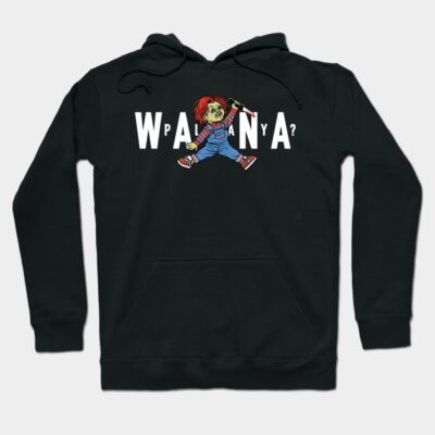 Black graphic hoodie with playful character design and text, casual style, perfect for everyday wear.