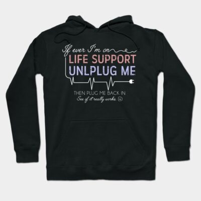 Black hoodie with humorous text design, cozy casual wear. Perfect for comfort and style. Cotton blend, unisex fit.