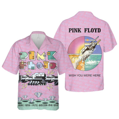 Pink graphic short-sleeve shirt, vintage design with abstract elements, casual wear, unisex cotton blend.