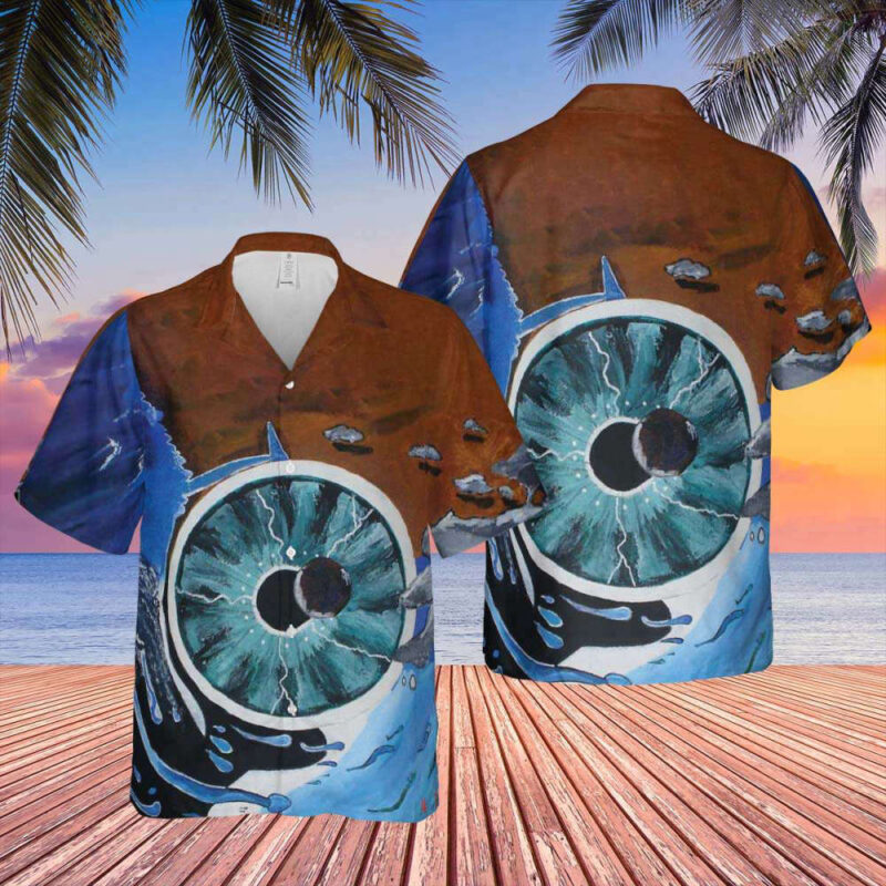 Colorful abstract design Hawaiian shirt, short-sleeve, perfect for casual beachwear, lightweight fabric, vibrant print.