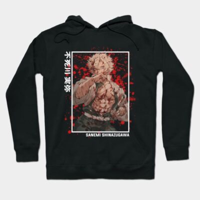Black anime graphic hoodie featuring bold design, perfect for casual wear. Comfortable cotton blend material.